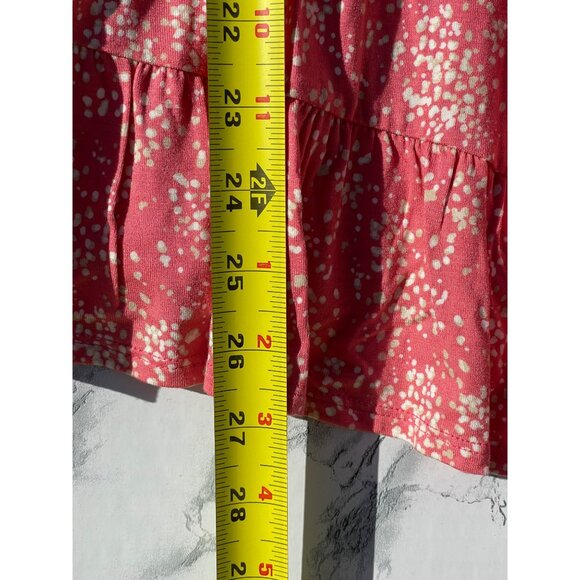 Style & Co Womens Floral Bell Sleeve Top XL Dot Pink Rayon/Spandex - Picture 4 of 9